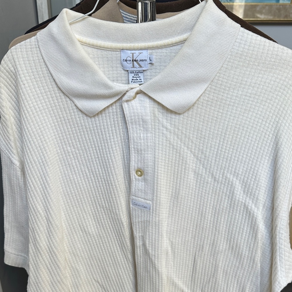 Calvin Klein Cream Polo Shirt
